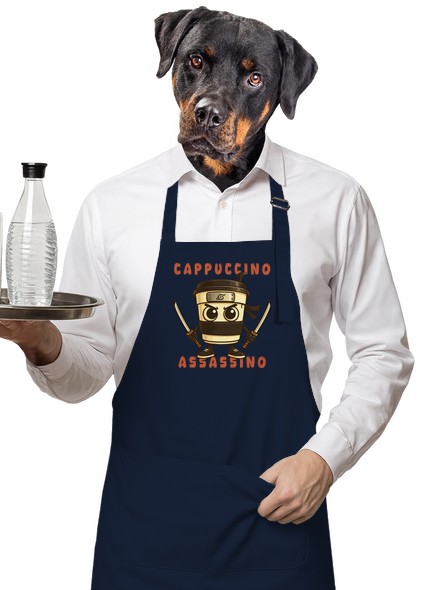 Cappuccino Assasino – Italian Brainrot kötény Navy
