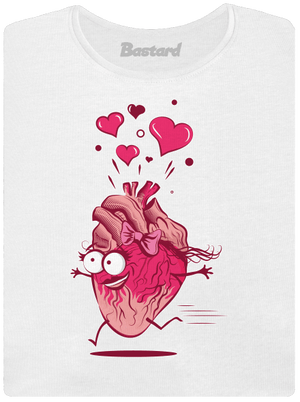 Szerelmes szívek prémium női póló White