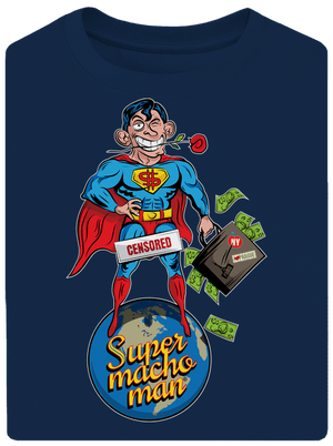 Supermachoman unisex túlméretezett póló Midnight Blue