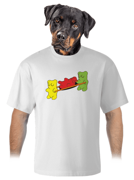 Gumimacik unisex túlméretezett póló White