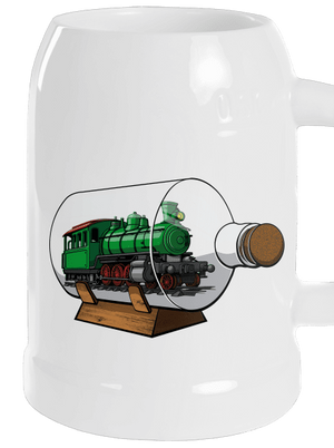 Mozdony egy palackban söröskorsó White