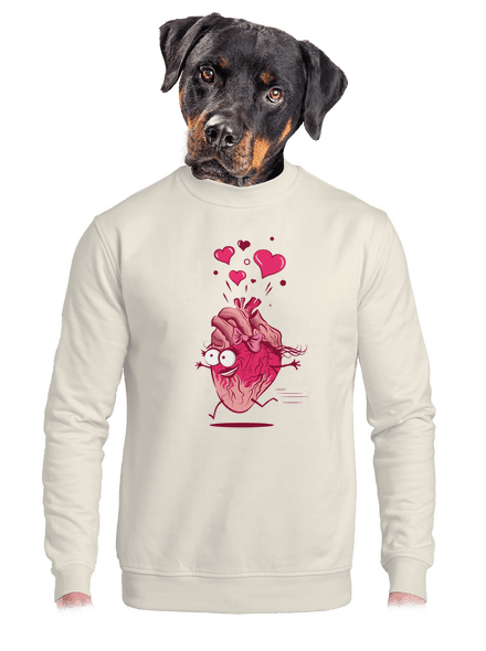 Szerelmes szívek unisex crewneck Off White