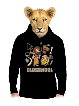 Oldschool gyerek kenguruzsebes pulóver Black