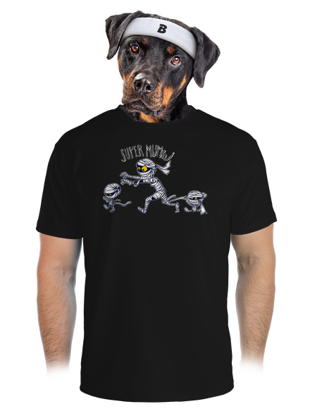 Super mumie férfi sportpóló Black