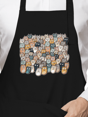 Találd meg az ördögöt kötény Black