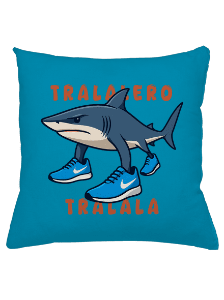 Tralalero Tralala – Italian Brainrot párna Blue Turquoise