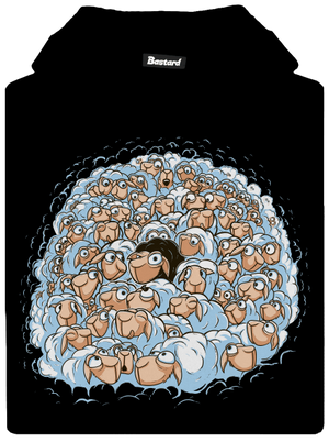 Nem megyek a tömeggel gyerek kenguruzsebes pulóver Black