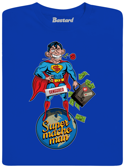 Supermachoman férfi hosszú ujjú póló Royal Blue