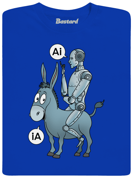 Szamár és AI férfi hosszú ujjú póló Royal Blue