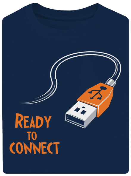 USB csatlakozás unisex túlméretezett póló Midnight Blue