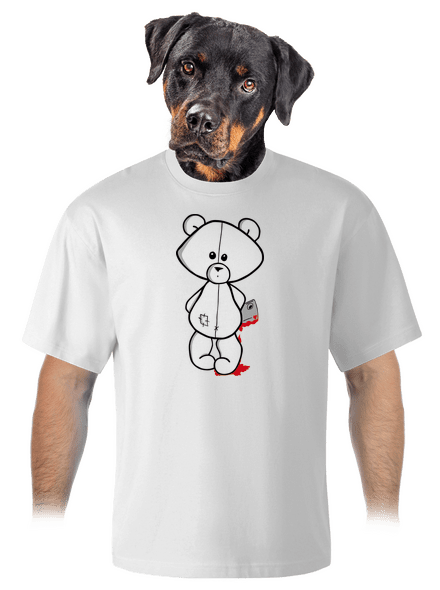 Gyilkos mackó unisex túlméretezett póló White