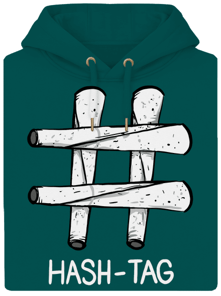Hash tag unisex prémium pulóver Emerald Green