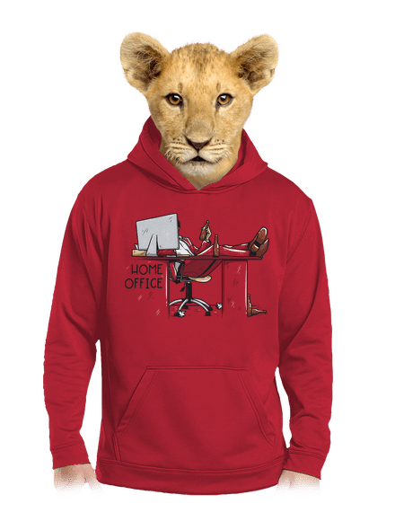 Home office gyerek kenguruzsebes pulóver Fire Red