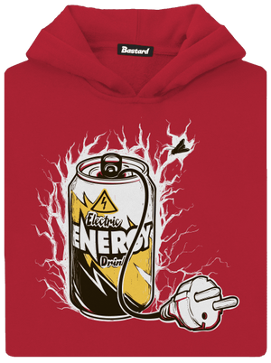 Energy drink gyerek kenguruzsebes pulóver Fire Red