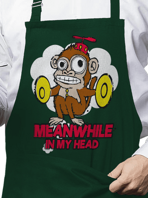 Monkey in my head kötény Bottle Green