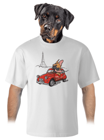 Francia buldog unisex túlméretezett póló White