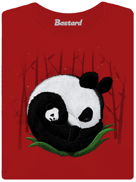 Két alvó panda prémium női póló Red Mal