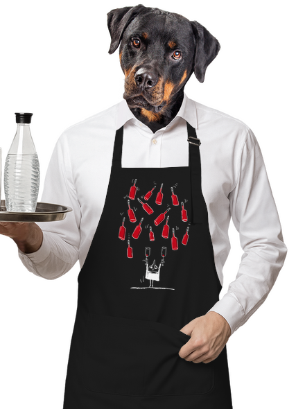 Boldog borász kötény Black