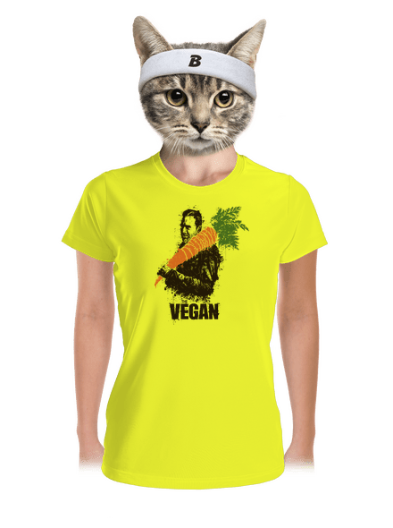 Vegán női sportpóló Neon Yellow