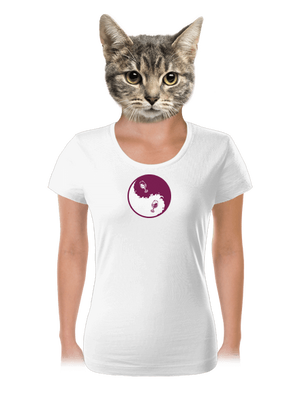 Yin Yang bor női póló White