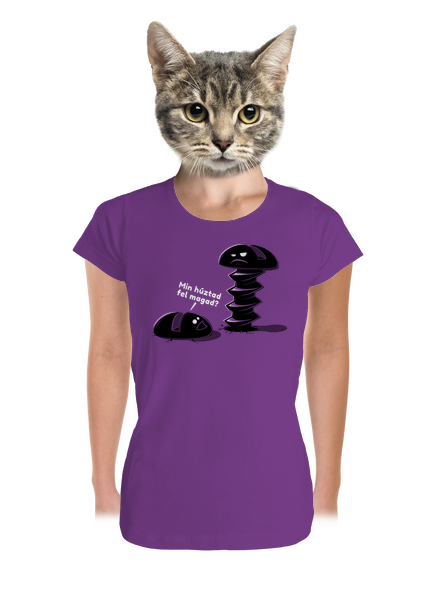 Felhúzva prémium női póló Purple