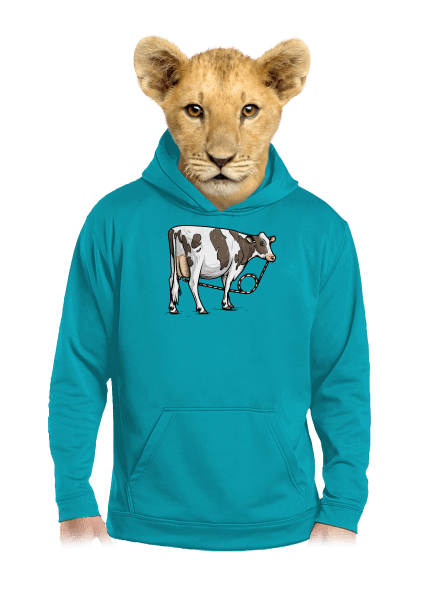 Cow drink gyerek kenguruzsebes pulóver Hawaiian Blue