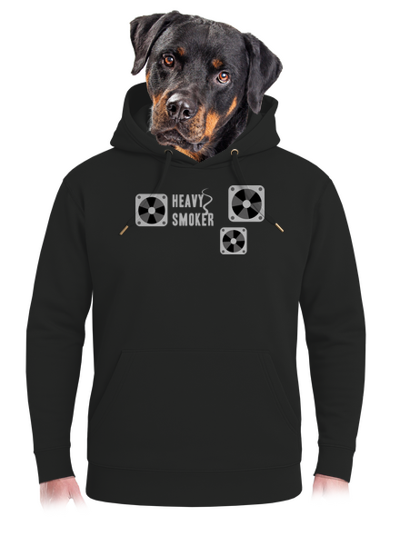 Heavy smoker unisex prémium pulóver Dark Black