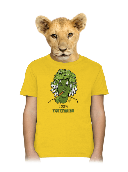 100% vegetáriánus gyerek póló Gold