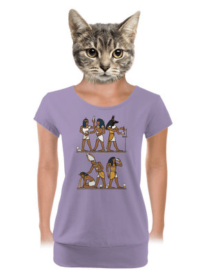 Egyiptomi parti női póló elasztikus alsó szegéllyel Lavender