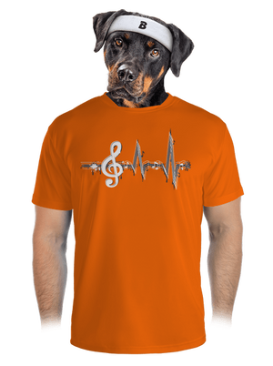 A zene az életem férfi sportpóló Neon Orange