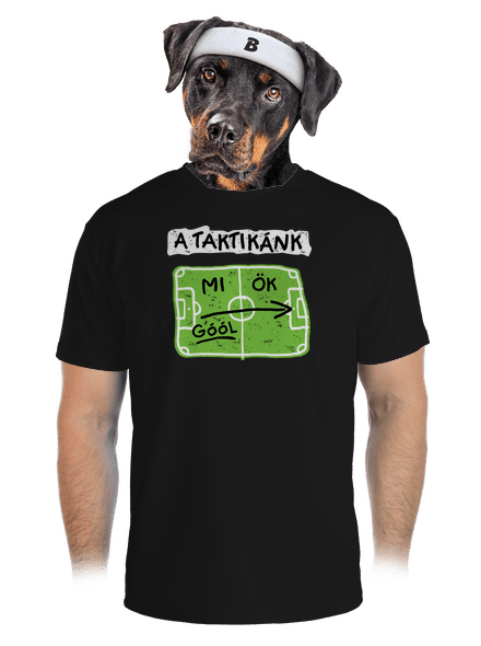 A futballtaktikánk férfi sportpóló Black