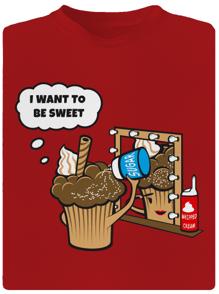 Sweet muffin férfi sportpóló Red Mal