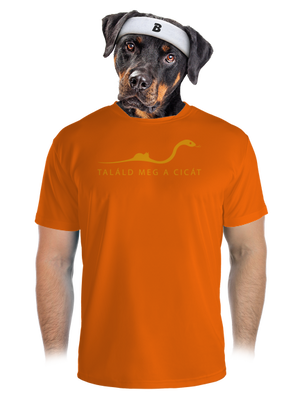 Találd meg a cicát férfi sportpóló Neon Orange