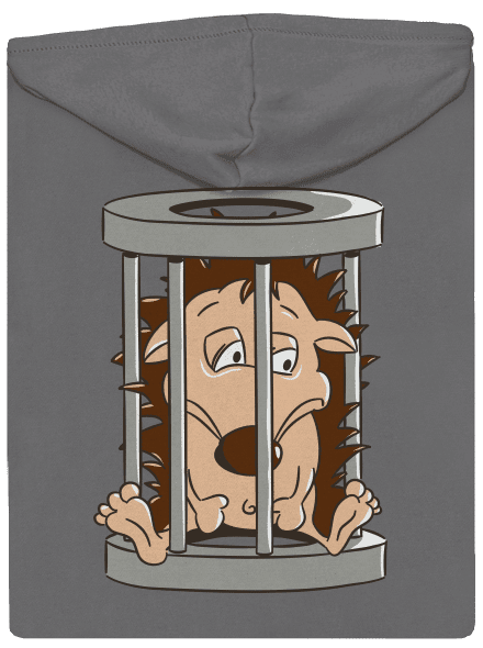 Sün a ketrecben cipzáras női pulóver Steel Gray