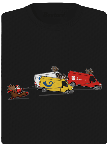 Mikulás rénszarvassal női sportpóló Black