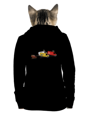 Mikulás rénszarvassal cipzáras női pulóver Black