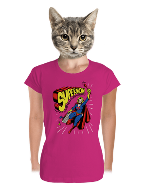 Supermom prémium női póló Magenta