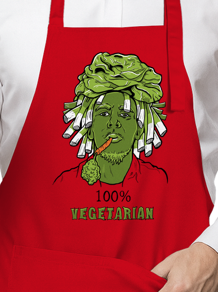 100% vegetáriánus kötény Red