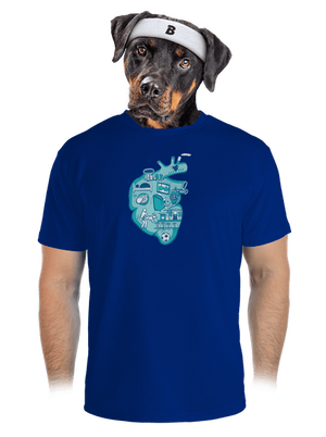 Érte dobog a szív férfi sportpóló Royal Blue Mal