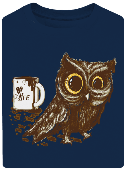 Koffeinfüggő bagoly unisex túlméretezett póló Midnight Blue