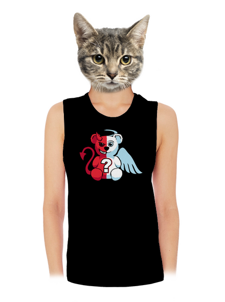 Angyal vagy ördög női bővített trikó Black