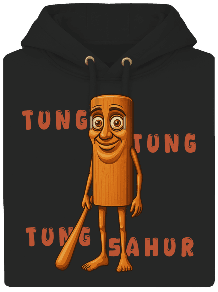 Tung Tung Tung Sahur – Italian Brainrot unisex prémium pulóver Dark Black