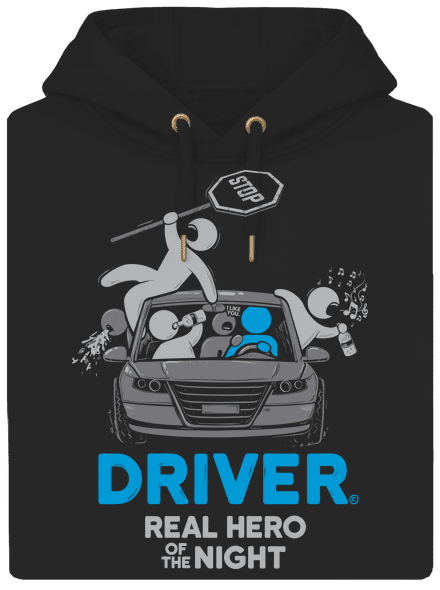 Driver unisex prémium pulóver Dark Black