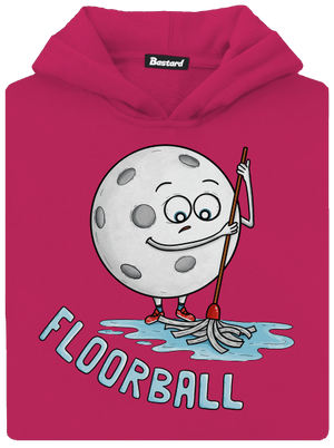 Floorball gyerek kenguruzsebes pulóver Hot Pink