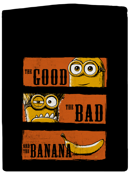 A Jó, a Rossz és a Banán cipzáras férfi pulóver Black
