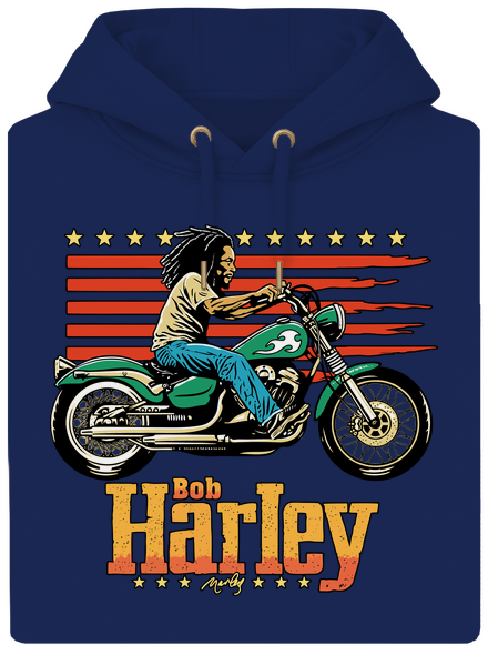 Bob Harley unisex prémium pulóver Navy