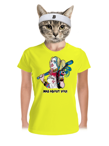 Joker és Harley női sportpóló Neon Yellow