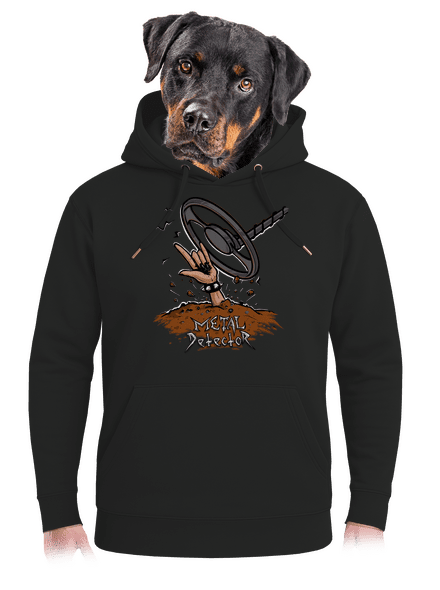 Metal detector unisex prémium pulóver Dark Black