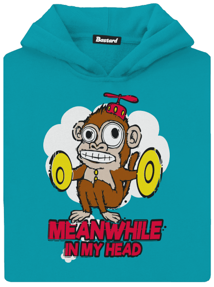 Monkey in my head gyerek kenguruzsebes pulóver Hawaiian Blue