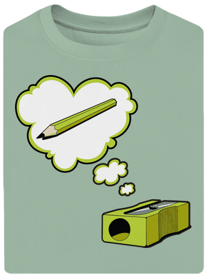 Ceruza és hegyező unisex túlméretezett póló Sage